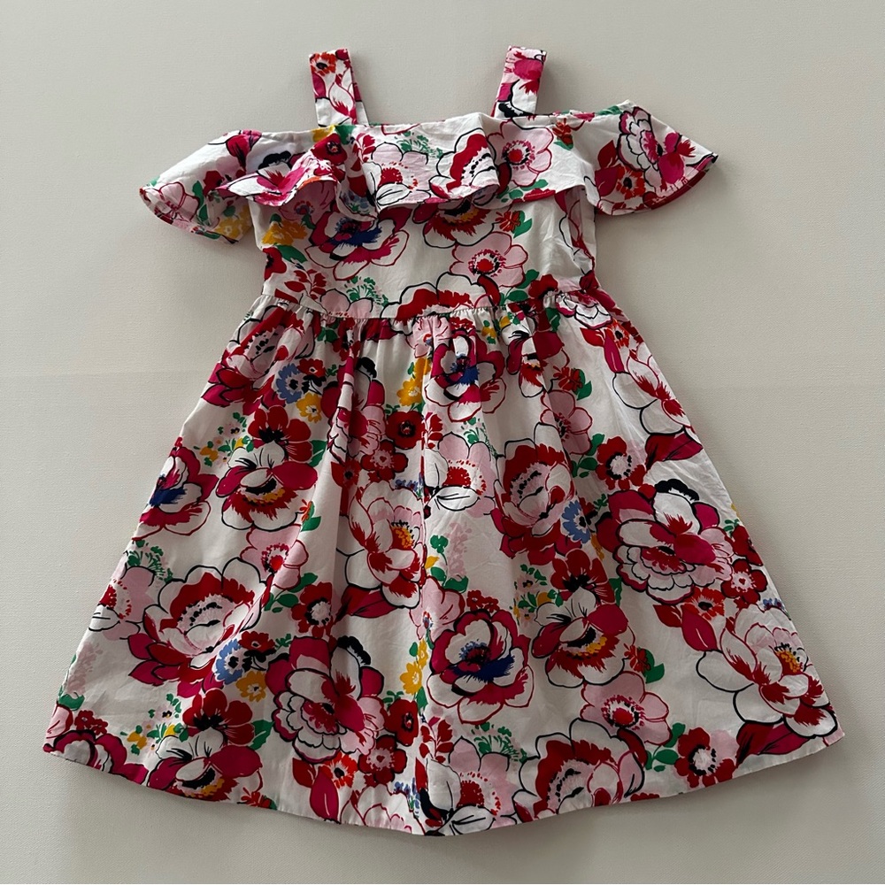 Janie and Jack 3T Toddler Girl Pink Floral Ruffle Off Shoulder Dress Sundress